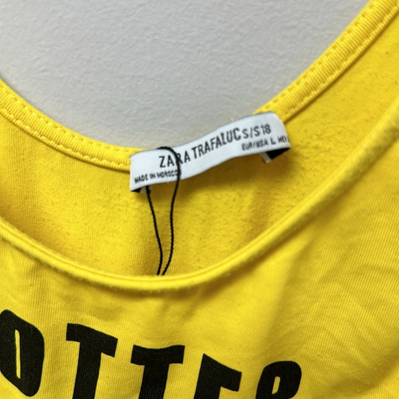Zara Hotter Than Wasabi bright yellow bodysuit Large - Picture 3 of 3
